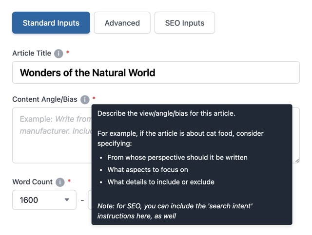 Order Input